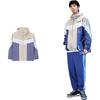 Li-Ning Colorblock Zip-Up Hooded Jacket Men Outerwear White Grey Ink-Blue AFDS033-3