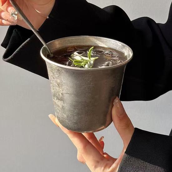 300ml 304 Nerezový hrnek na kávu Dvouvrstvý Vakuově izolovaný Utěsněný Cestovní hrnek Široké hrdlo Mladistvá Láhev na vodu