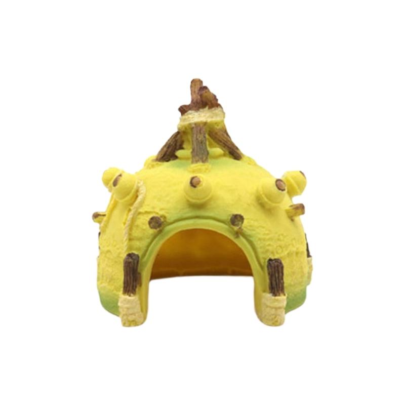 

Bright Yellow Resins Fish Tanks Tent Hideouts Decorative Aquariums Shelter For Betta Goldfishes Stress Relief 1