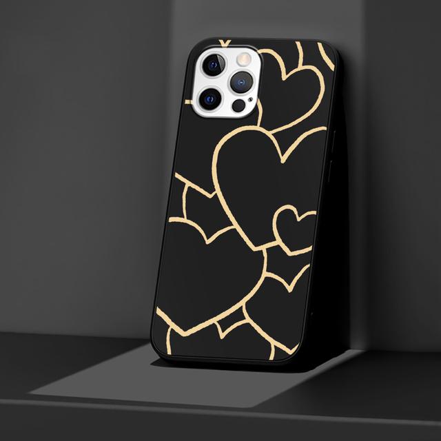 

Чехол Love Heath для Apple Iphone 14 11 13 12 Pro Max Xr 7 8 +Se 2020 Xs 6 6s Plus 5 5S, милый роскошный черный силиконовый чехол для телефона iPhone 7 8