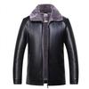 Sheepskin Genuine Leather Jacket for Men, Father's Jacket, Fur All-in-one Plus Velvet Leather Jacket for Middle-aged and Elderly People
