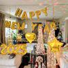 15pcs2025 Crown Number Foil Balloons, Happy New Year Letter Balloons, Suitable for New Year's Eve Party, Christmas Party
