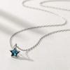Star Necklace for Silver Star Shape Blue Crystal Pendant Pure Silver Platinum Jewelry [IDOLCO] Women, 925, & Necklace, Silver, 925, Finish,