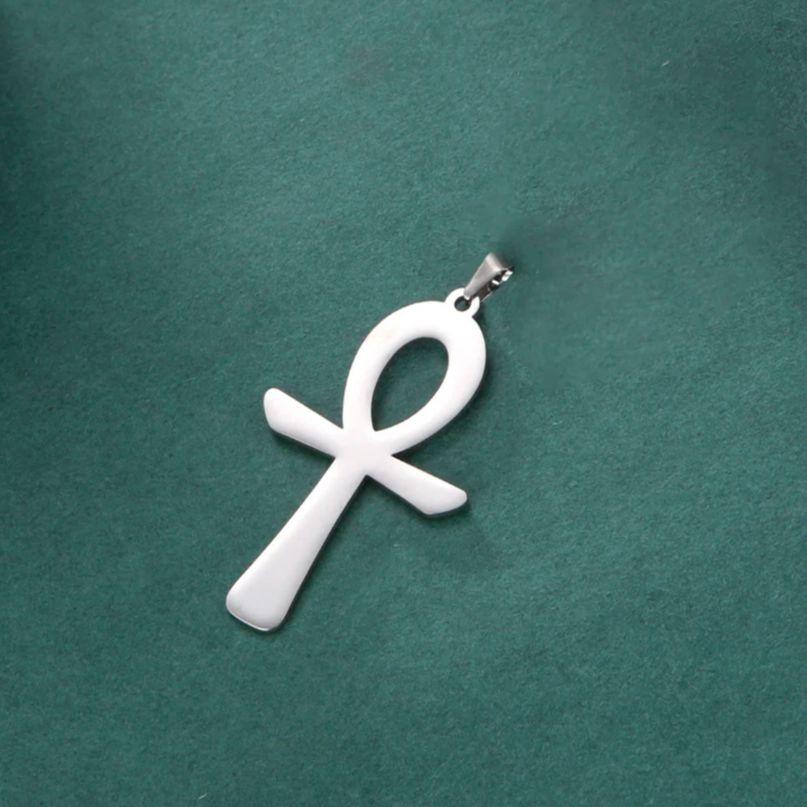 LIKGREAT Egyptian Ankh Cross Egypt Eye Pendant for Necklace Earrings Stainless Steel Eye of Horus Charms for Jewelry Making DIY