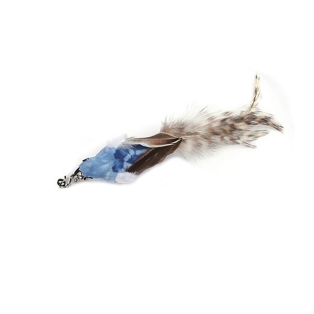Simulation Bird Cat Toy Feather Bird with Bell Kitten Wand Toy Replacement Heads Cat Teaser Interactive Cat Toy Accessories