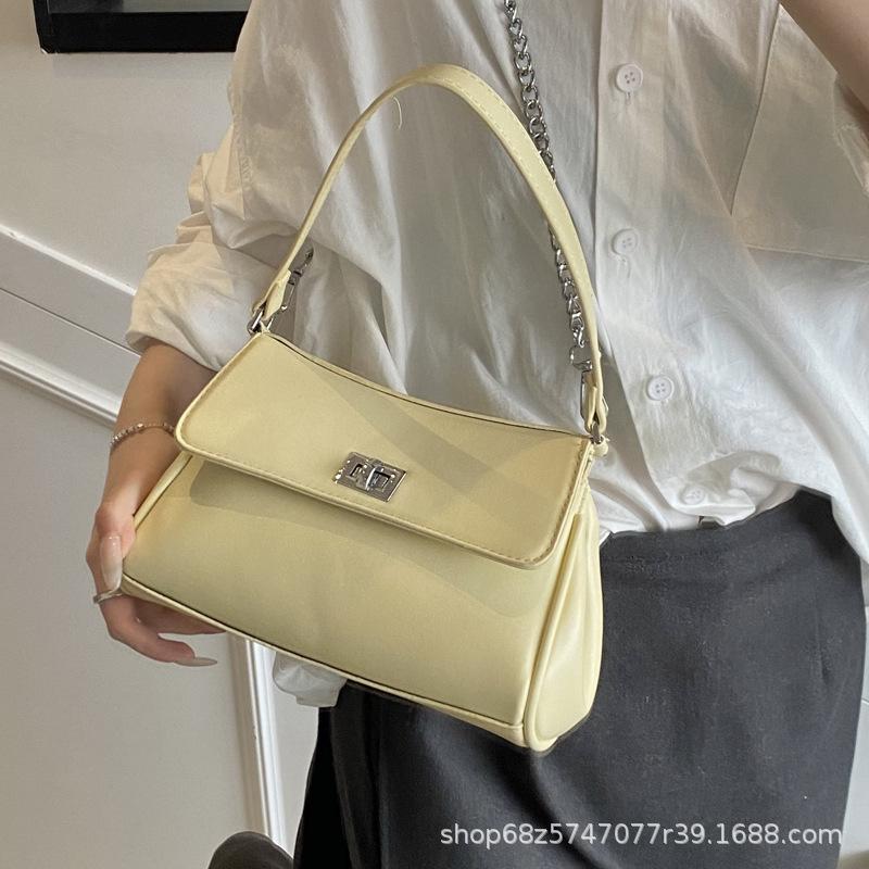Fashion High-end Handbag Bag Women's 2025 New Texture Chain Shoulder Messenger Bag Casual Simple Small Square Bag
