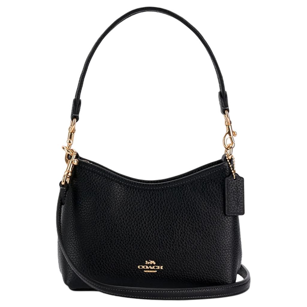 Coach Laurel 19 Letter Logo Gold Hardware Leather Crossbody Shoulder Bag Small Women Bags Black CBH16-IMBLK