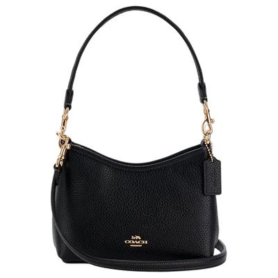Coach Laurel 19 Písmenné Logo Zlaté Kování Kožená Crossbody Taška přes Rameno Malá Dámské tašky Černá CBH16-IMBLK