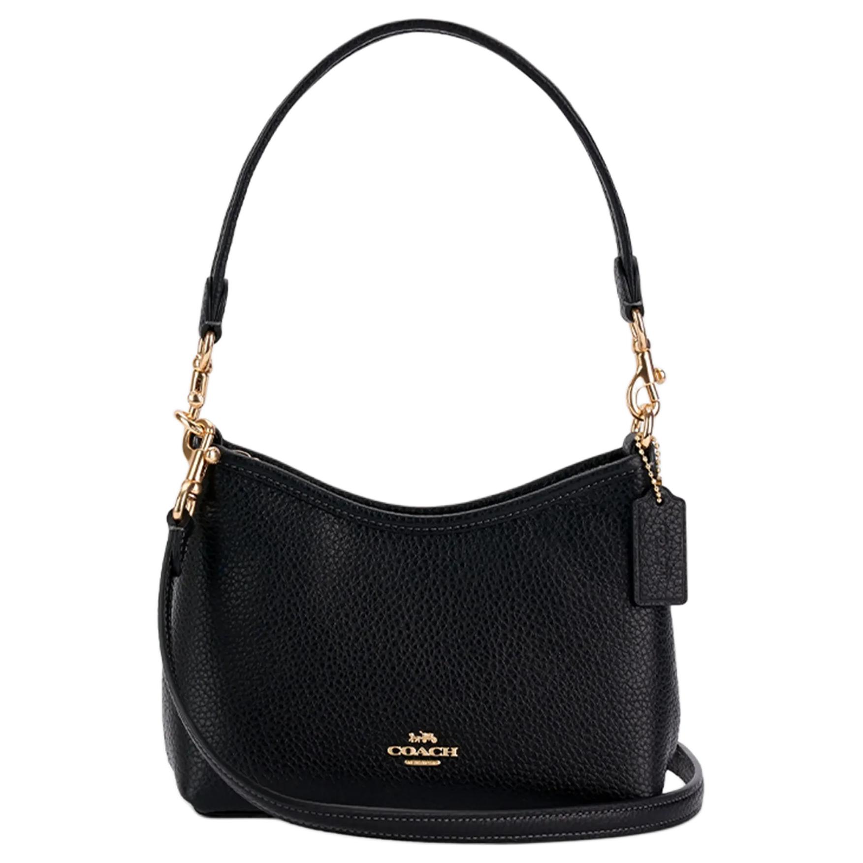 

Coach Laurel 19 Letter Logo Gold Hardware Leather Crossbody Shoulder Bag Small Women bags Black CBH16-IMBLK Basic Set (Bag+Dust Bag)