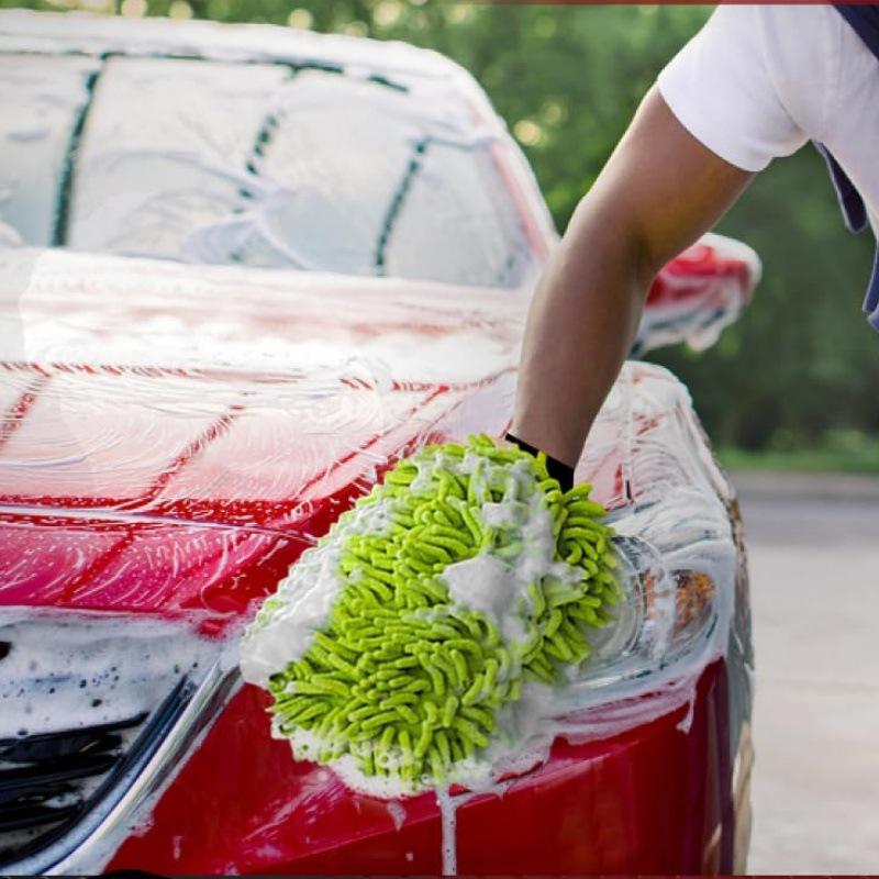 Microfiber Chenille Car Wash Mitt - Anti-Scratch Cleaning & Drying