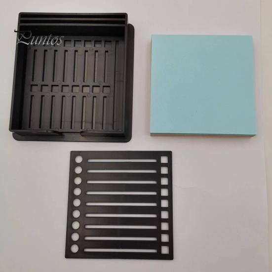 2Pcs Sticky Note Dispenser Holders High Durability Smooth Edge Burr Free Multifunctional Sticky Note Holder with Stencil