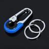 Men's Stainless Steel Keychain Hook Outdoor Carabiner Double Ring Climbing Tool Fishing Key Ring Car Accessories Durable Stylish