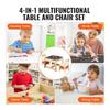 Kids Table and Chair Set, Wooden Activity Table with Storage Space and Boxes, Kids Play Table for Toddlers Art, Craft, Reading, Learning