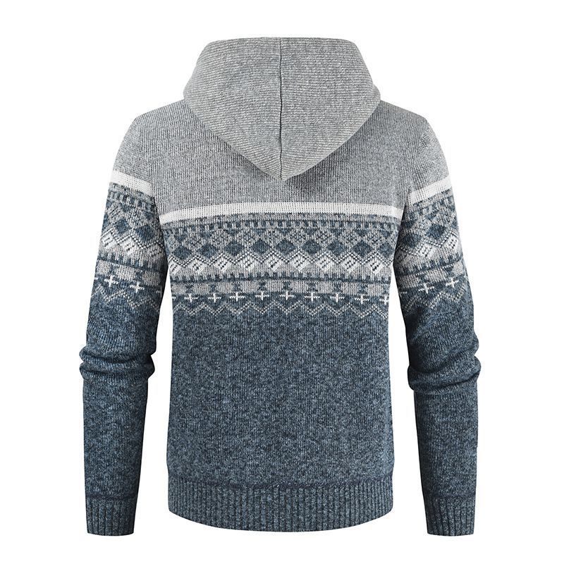 New Fleece Thickened Men's Sweater Plus Size Men's Casual Jacket Hooded