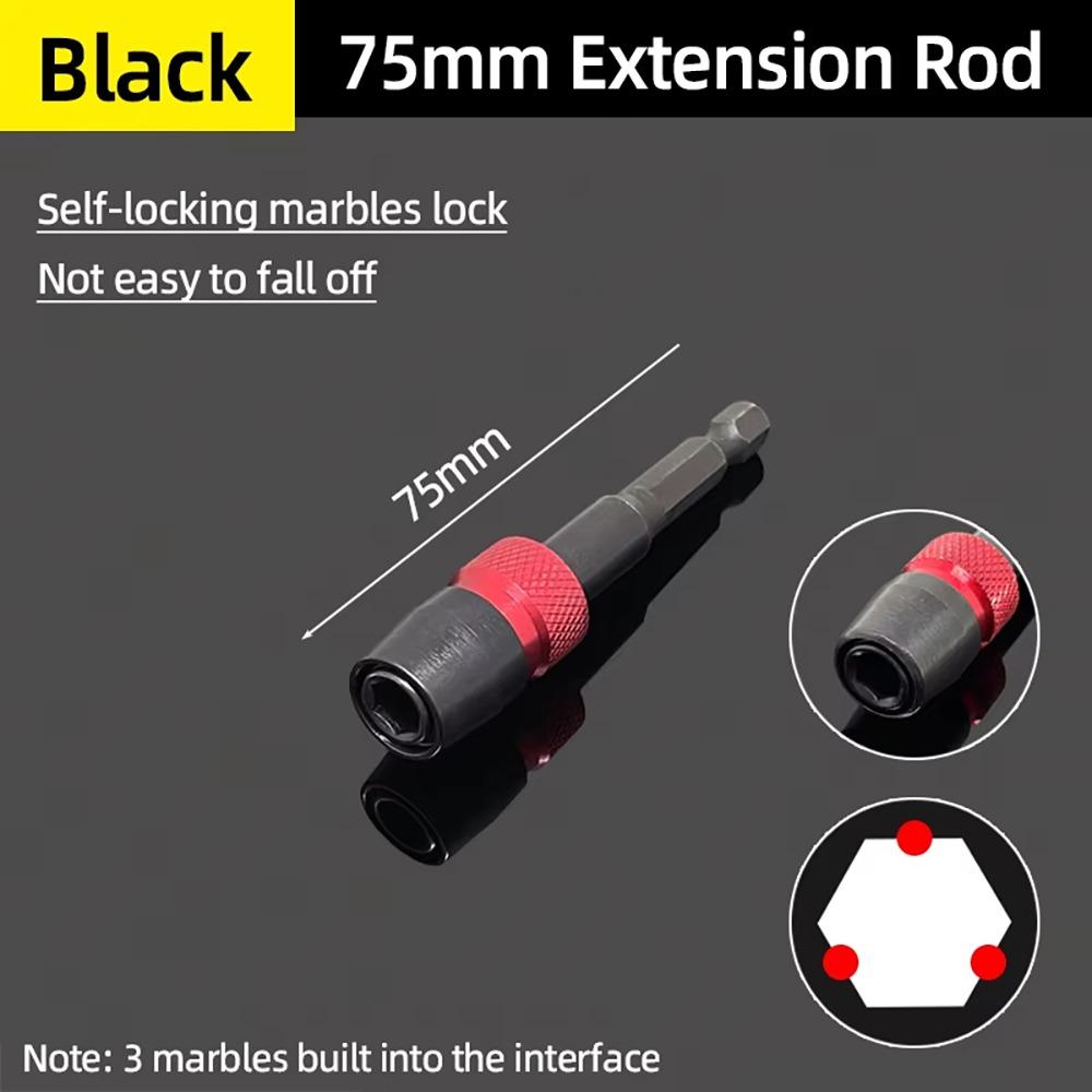 

1 шт. Удлиненный самоблокирующийся удлинитель Магнитная головка-переходник для отвертки 75mm Black