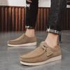 Fashion Suede Loafers Shoes For Men Grey Casual Shoes Men Platform Slip-on Men's Driving Shoes Lightweight Versatile Mens Shoes