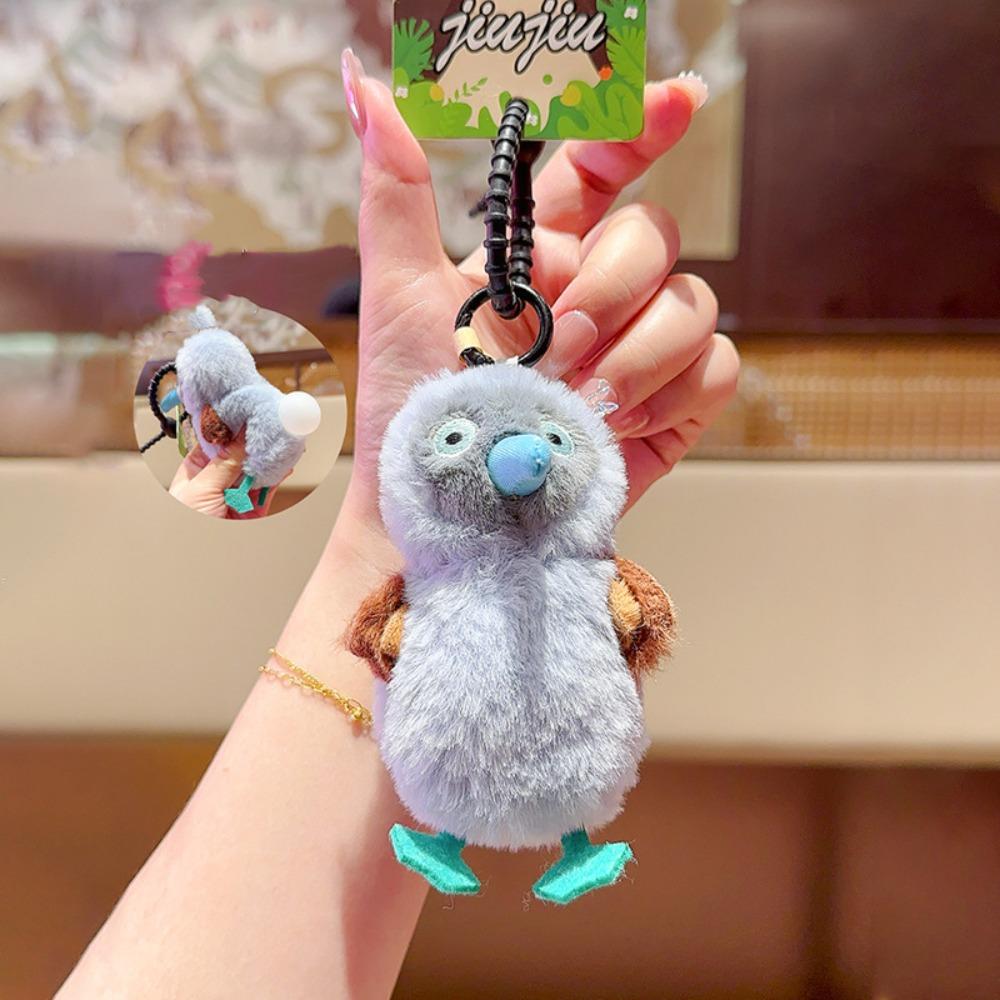Kawaii Plush Bird Keyring Spit Bubble Backpack Pendant Cute Egg Laying Keychain  Birthday Gift