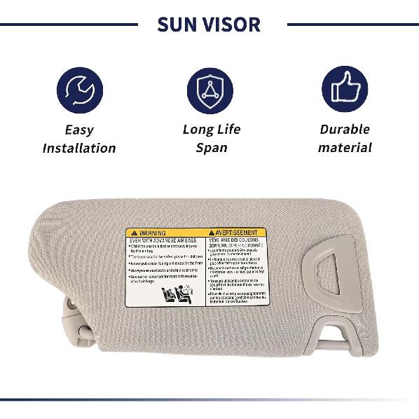 Driver Side Sun Visor Fit For Nissan Maxima 2016 2017 2018     Replace 96401-9DE0A Front Left | Sun Protection Shade | Makeup Mirror | Vanity Light |