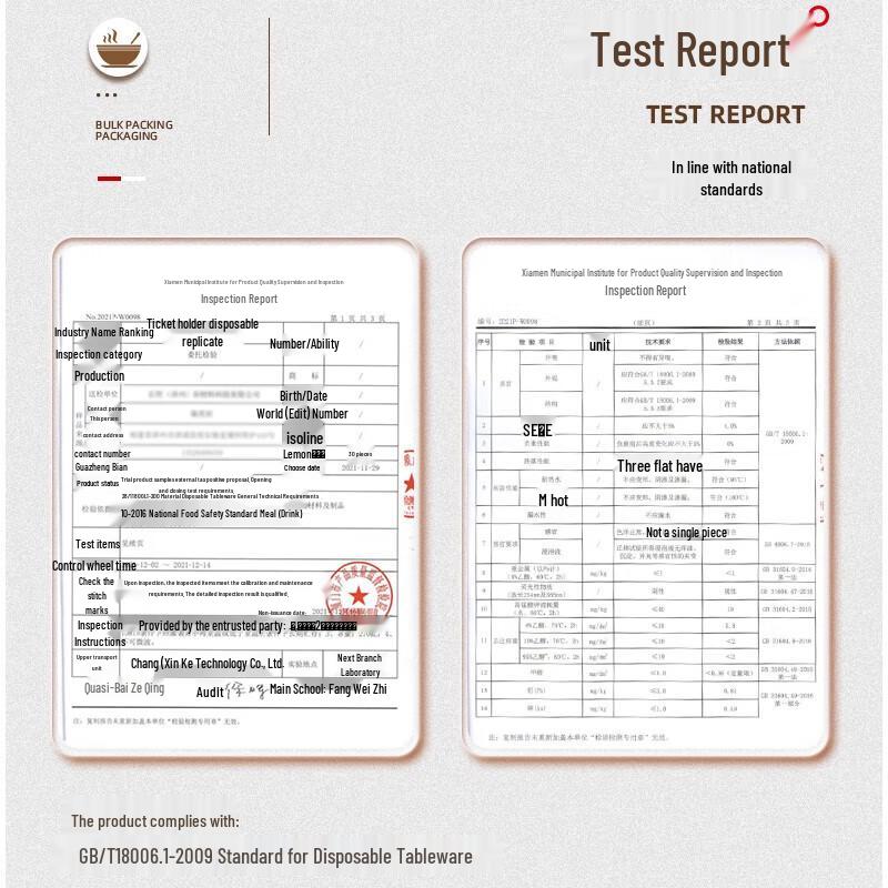 CHULV Rice Husk Disposable Tableware Set