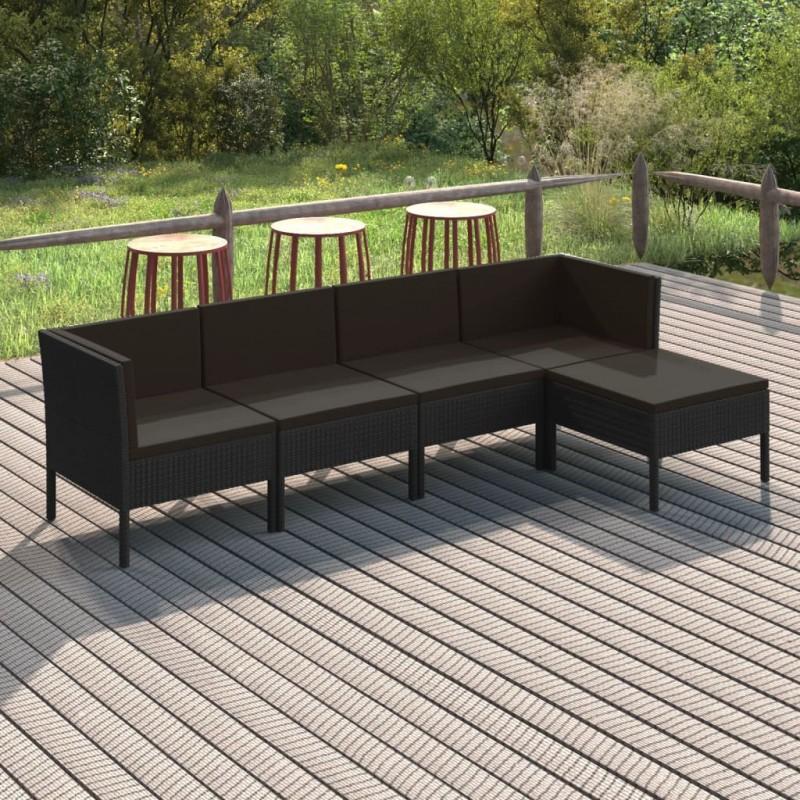 Day and Night - Day and Night 5-piece Garden Furniture Set and Black Synthetic Rattan Cushions