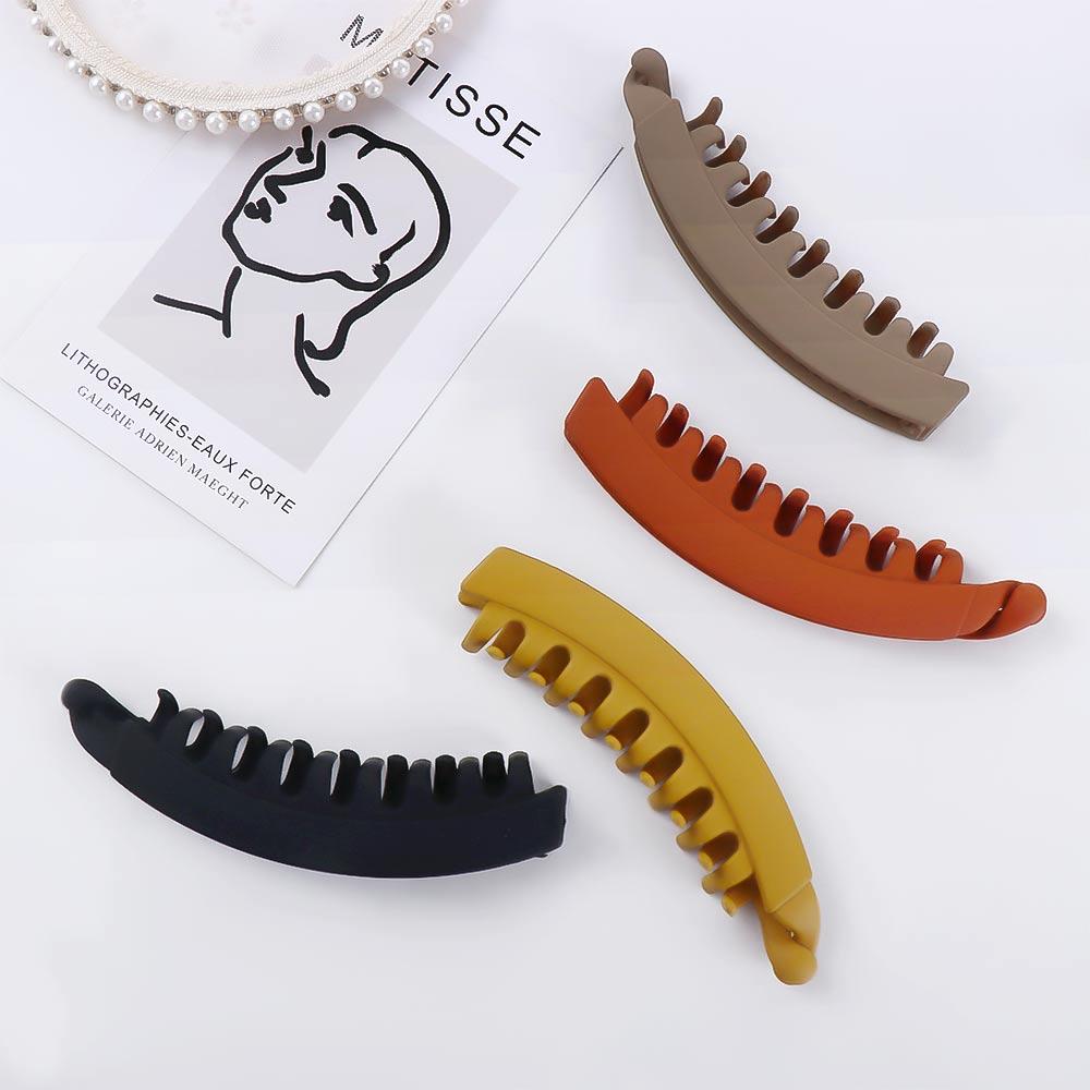 

Gift Women Barrettes Solid Color Hairpins Hair Claws Banana Clip Ponytail Holder Hair Clips