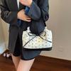 Simple Style Sweet Shoulder Bag Portable Contrast Handbags Gift Bowknot Underarm Bag  Daily Use