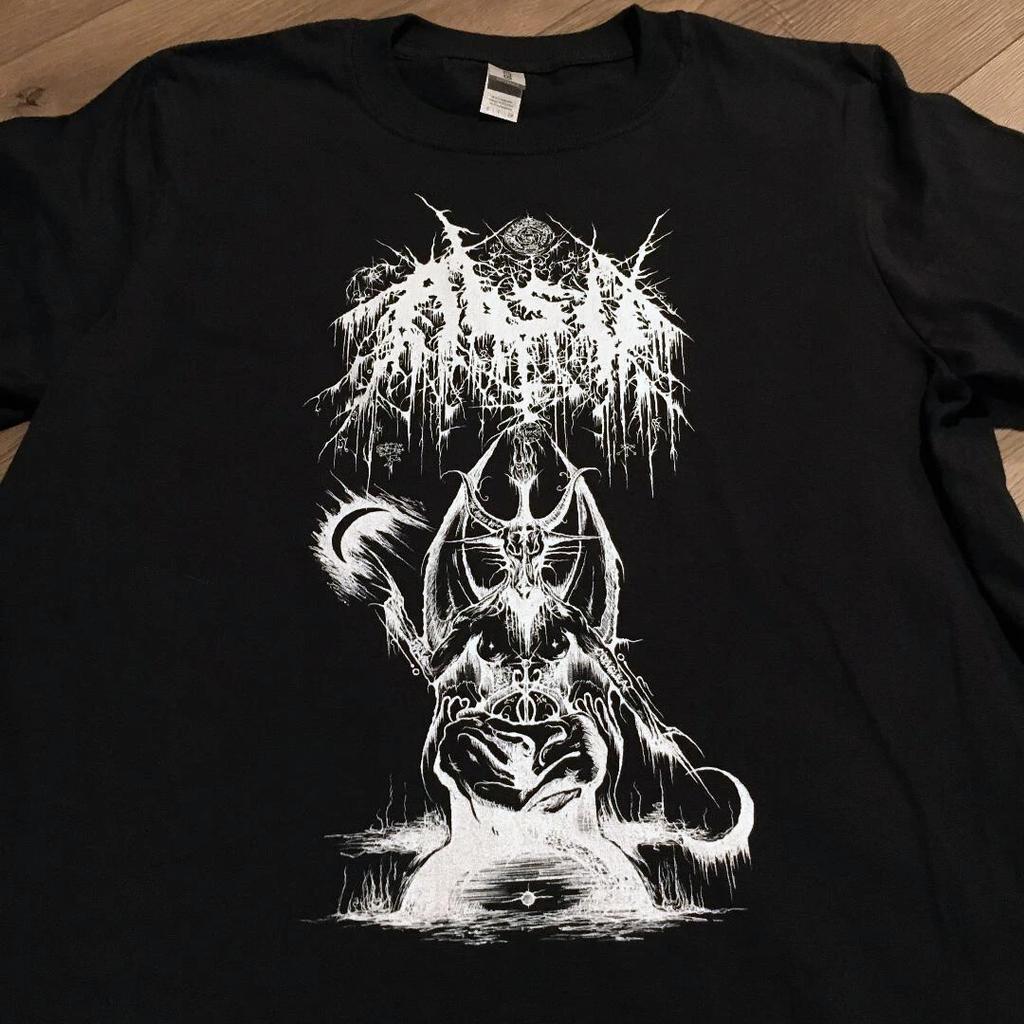 ABSU - BAPHOMET 1 T-Shirt White Print / Bathory, Mayhem, Immolation, Necrovore