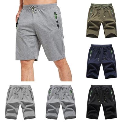 Mens Shorts Casual Workout Shorts With Elastic Waist Zipper Pockets Pant