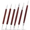 6PCS with Red Wood Handles Professional Clay Sculpting Set Sculpture Modeling Tools