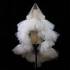 Xinmeiji Handmade White Double-Layer Bridal Veil with Ruffled Edge