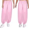 Girls Satin Bloomers Belly Dance Pants Elastic Waistband Loose Fit Solid Color Performance Outfit
