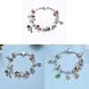 Christmas Snowman Deer Charm Bracelets Zinc Alloy Holiday Gift For Men Women