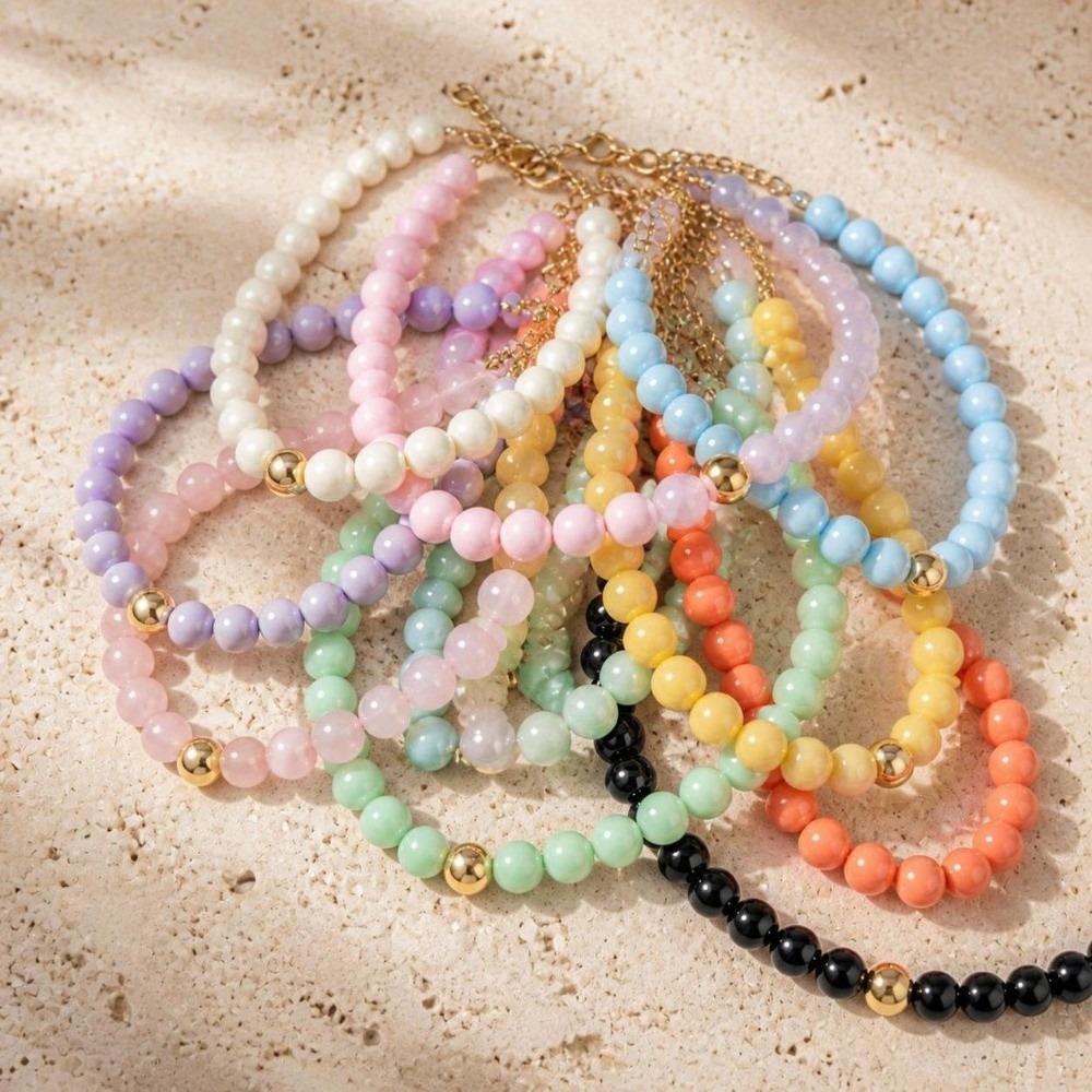 Round Bead Necklace 16MM Beads Bohemian Necklace Trendy Bead Choker for Women