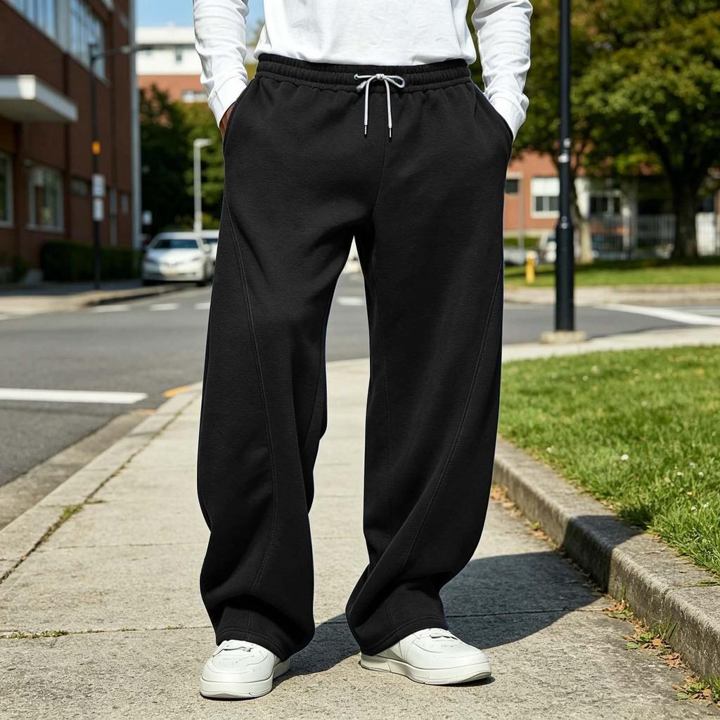 Pantaloni della tuta casual da uomo a gamba dritta colorati con elastico in vita per l'uso quotidiano