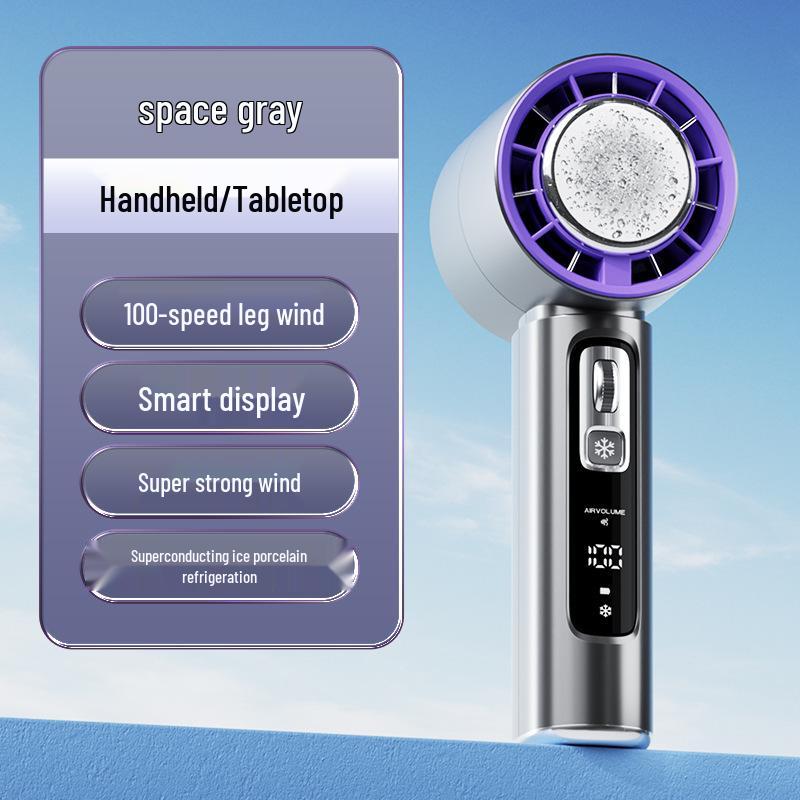 

2026 USB Rechargeable Handheld Fan with Ice Pack and Semiconductor Cooling Cooling Pack + High-Speed Fan 13000 RPM [4000mAh]