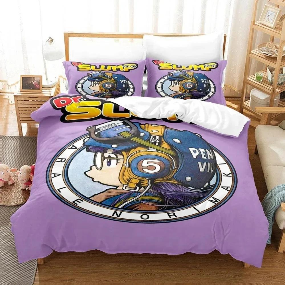 3D Cartoons Bed Sheet Set Kawaii Arale Bedding Set Single Twin Full Queen King Size Bed Set Adult Kid Bedroom Duvet Cover Sets