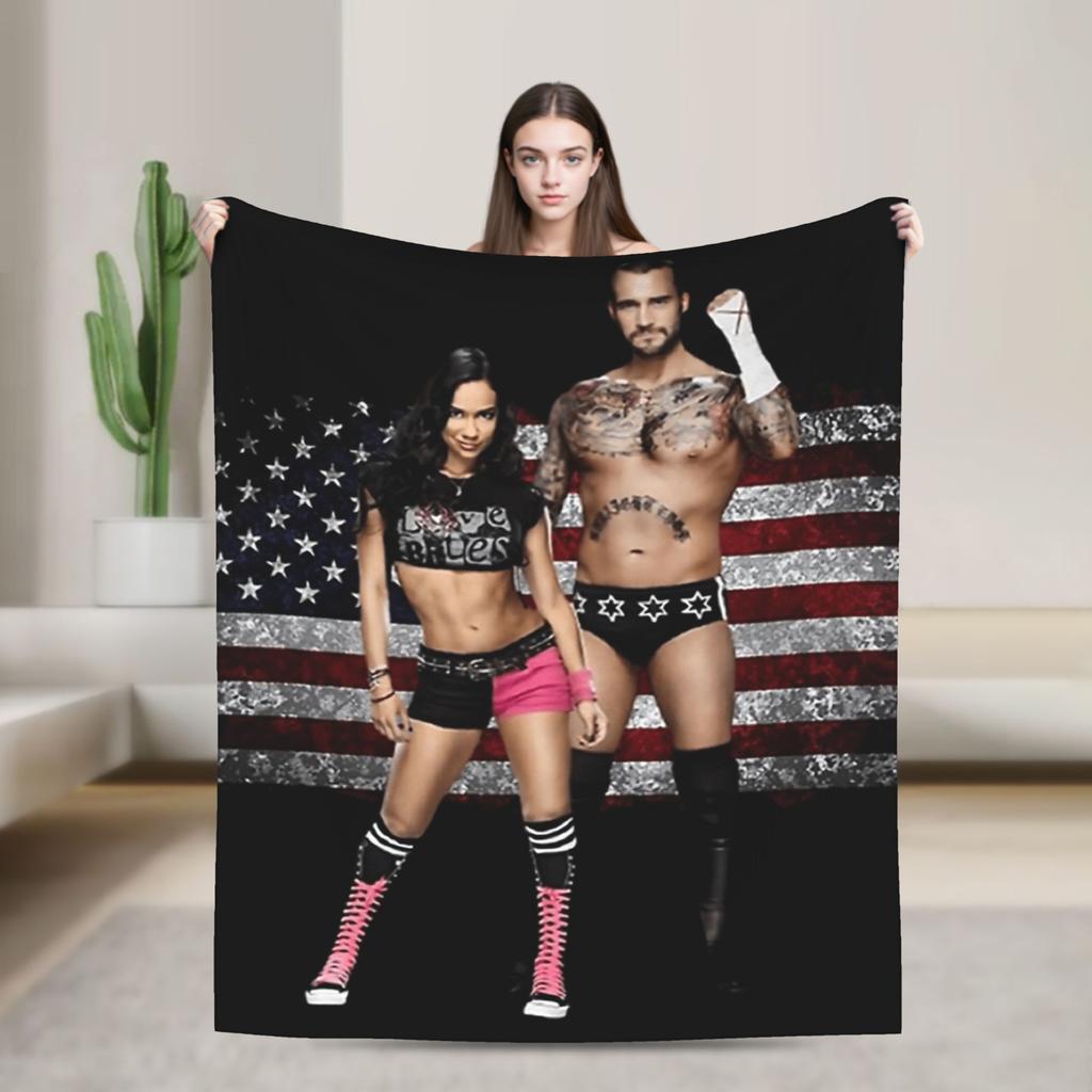 Super Warme Decke Camping AJ Lee Wrestling Divas Überwurfdecke Flanell Tagesdecke Für Draußen Neuheit Sofa Bettbezug