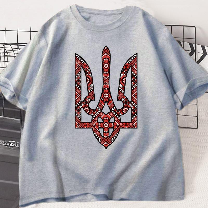 Ukraine Emblem Coat of Arms Tryzub T Shirt Unisex Women Harajuku Cotton Short Sleeve Tshirt Ukrainian T Shirts Unisex Clothes Tops
