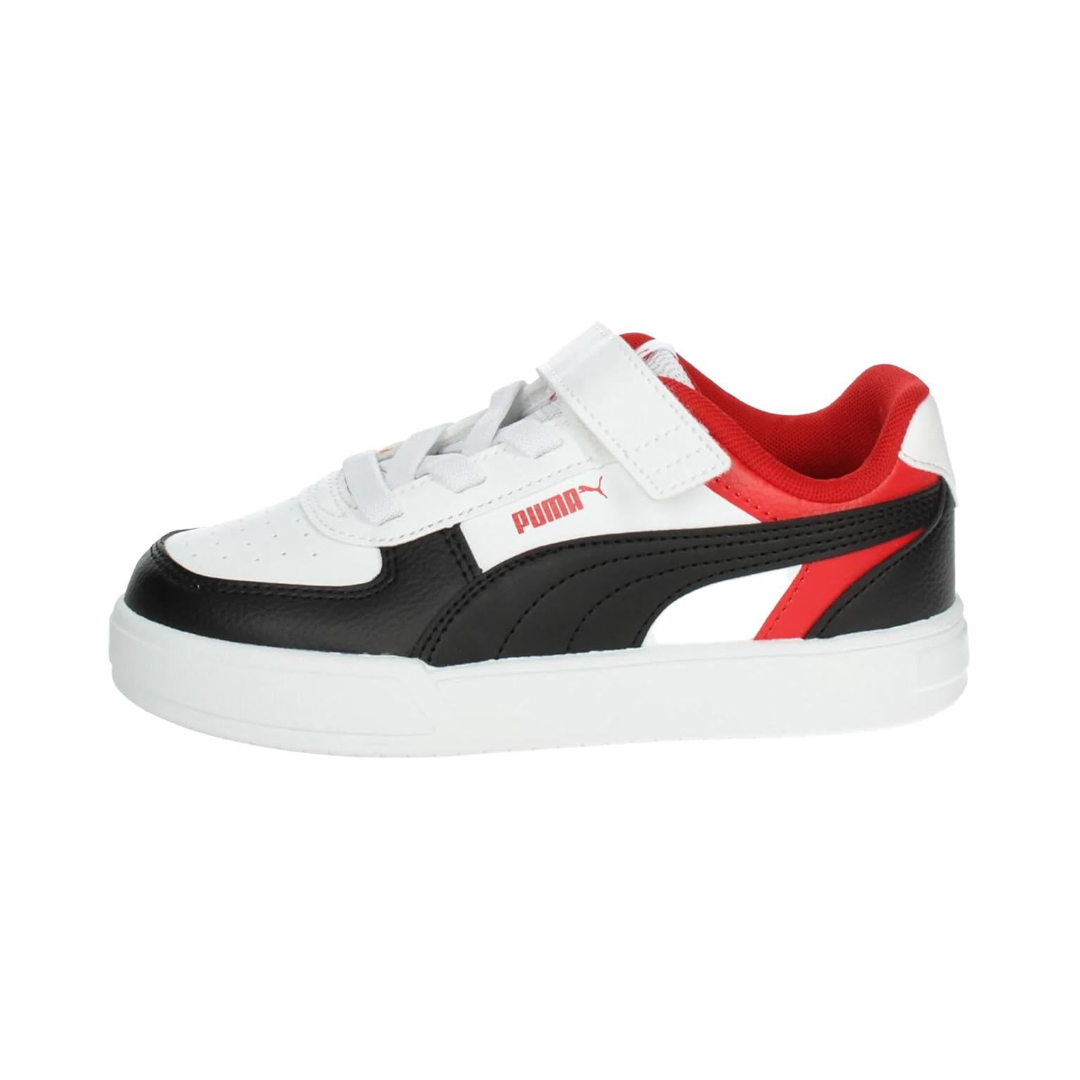 Puma Caven Comfortable Fashion Kids Casual Shoes Kids Casual Shoes White Black Red 391470-01 30