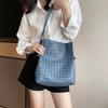 New knot leather woven shopping bag mother and child bag tote bag commuter large capacity underarm shoulder bag women