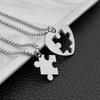 Heart Puzzle Matching Pendant Necklaces Functional Heart Puzzle Necklaces Unique Pendant Neck Chain Accessory for Couple