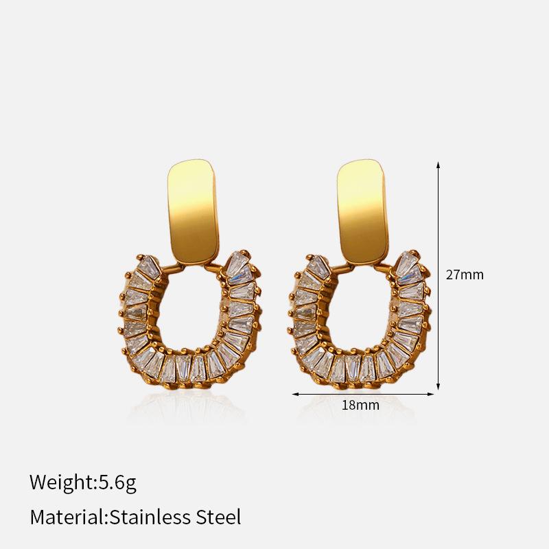 Europe United States Hot New Luxury High-End Stainless Steel Geometric Shape Earrings Multi-Style Fashion Hoop Earings