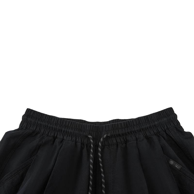 Li Ning X Jackie Chan Collaboration Kung Fu Series Solid Color Comfortable Casual Shorts Unisex shorts Black AKXW175-2