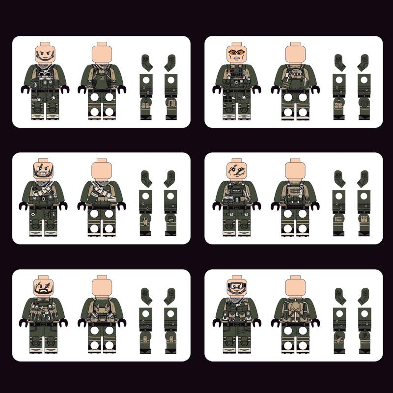 Tbs01-06 Wild Boy Special Forces Military Building Block Doll Toy Set