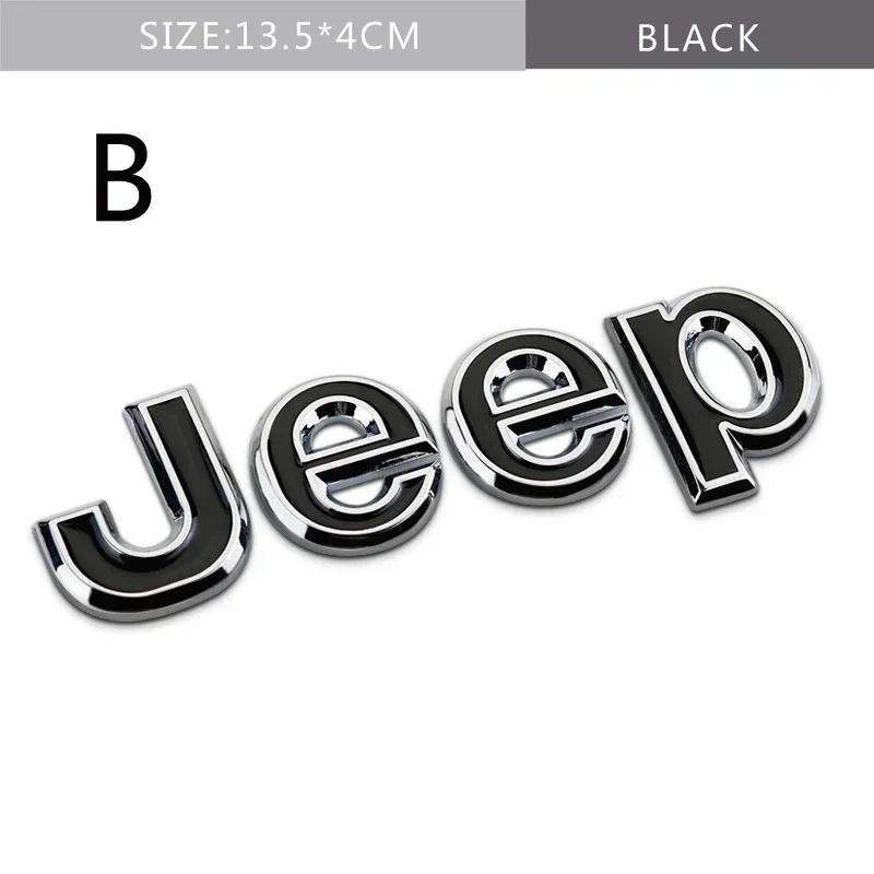 For Jeep Metal Car Front Trunk Side Emblem Sticker for Jeep Wrangler Tj Jk Jl Grand Cherokee Commander Renegade Liberty Compa