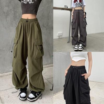 Y2K Women Streetwear Baggy Padákové nohavice pre mužov Tepláky Široké nohavice Joggers Nohavice Oblečenie