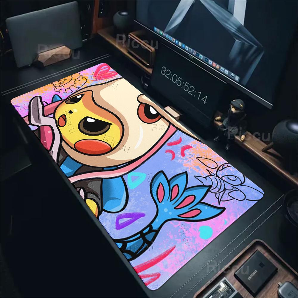 Mouse Pads Extended Gaming Mechanical Keyboard Pad Pokemon Graffiti Pikachu Pattern Gaming Accessories Carpet Kawaii Nonslip Rug