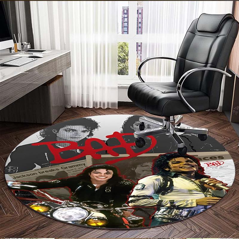 Michael Jackson Print Round Rug, Washable Floor Carpet, For Entryway Dorm Laundry Room Office Study, Home Decor Birthday Christmas Gift