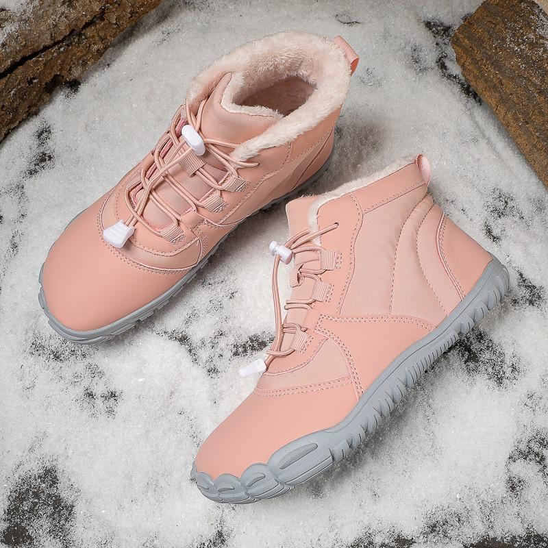 New Outdoor Snow Boots Five-finger Cotton Shoes Men's Hiking Hiking Off-road Piled Anti-splashing Casual Cotton Women's Boots