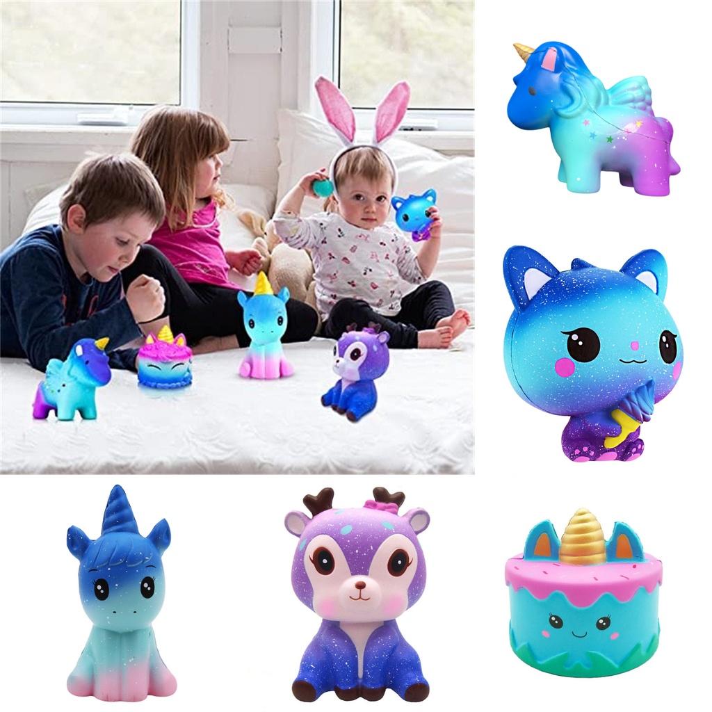 Unicorn Squishy Toy Slow Rising Stress Relief Pu Material White/silver Horn